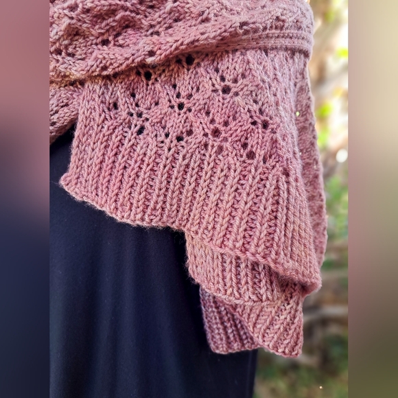 Hand Crafted OOAK Classic Exquisite Contemporary Wool Rosewood Knit Scarf - Picture 9 of 16